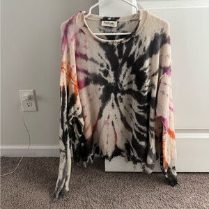Multi colored tie dye sweater